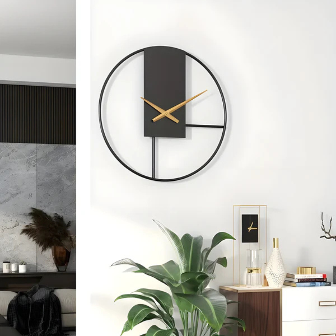 Lisslune | Aurum | Minimalist Silent Wall Clock – Stylish Large Decorative Timepiece