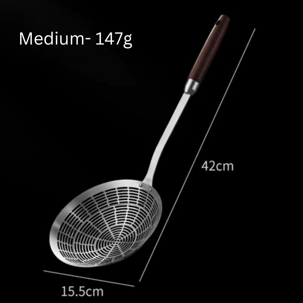 Lisslune | Stainless Steel Wooden Strainer Ladle