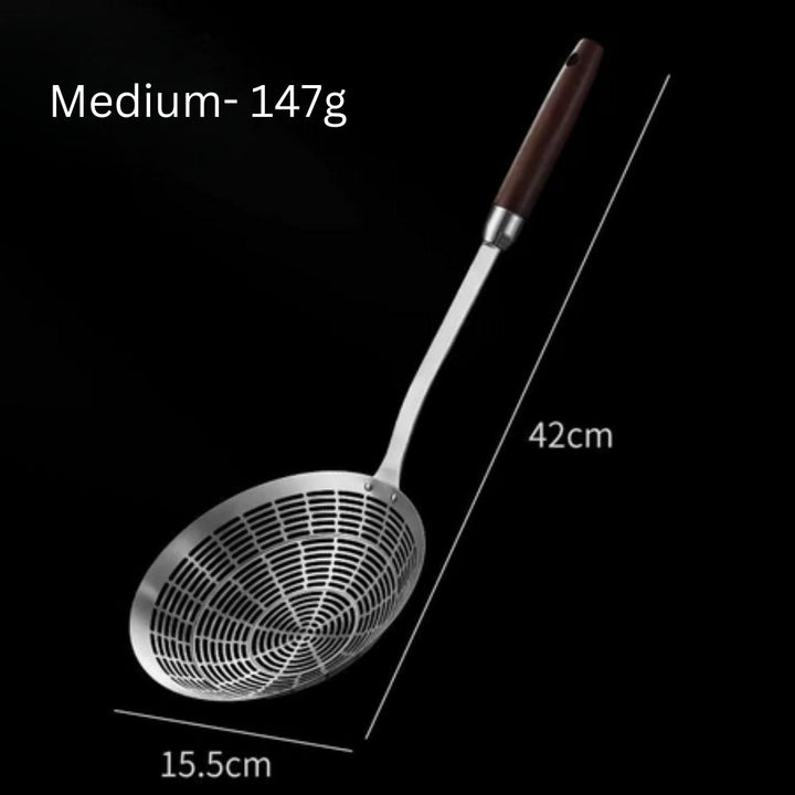 Lisslune | Stainless Steel Wooden Strainer Ladle