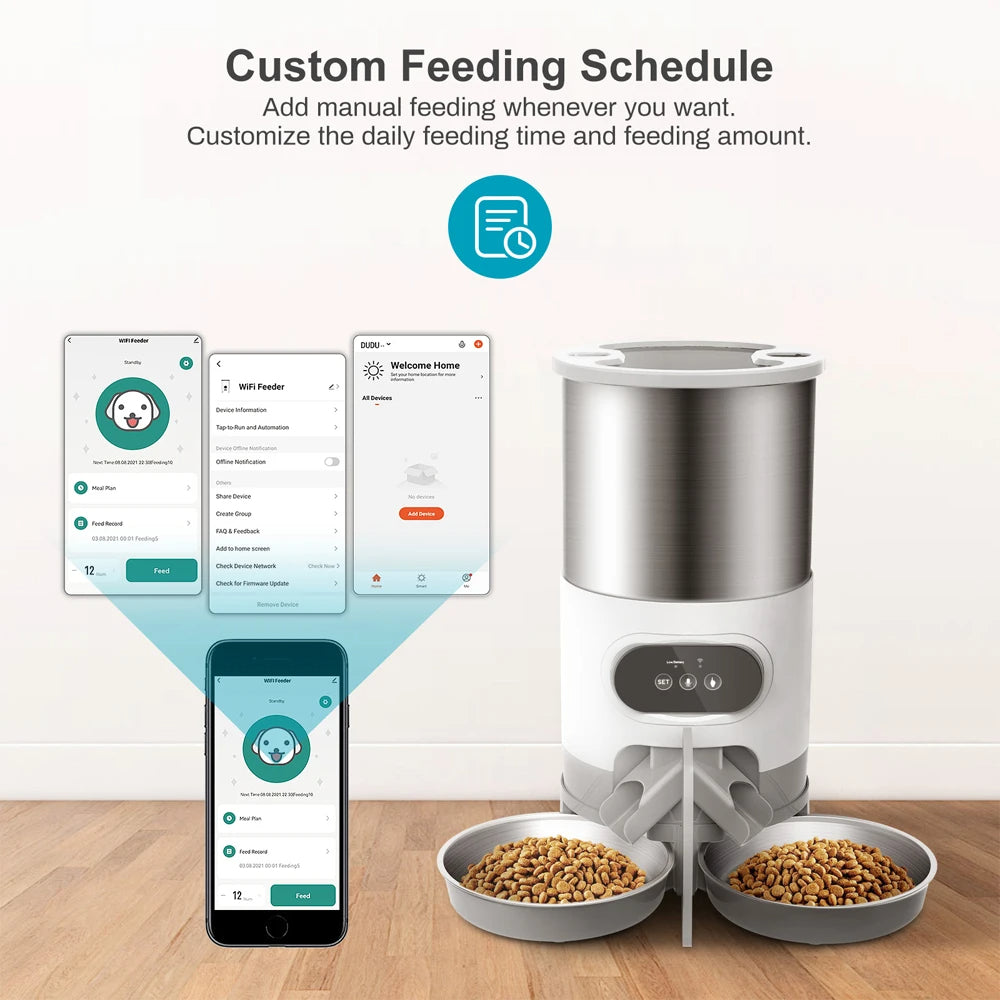 Lisslune | 2-Way Splitter Automatic Smart Pet Feeding Station