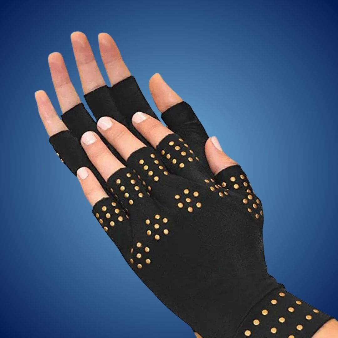 Lisslune | Fingerless Gloves for Arthritis & Pain Relief - Magnetic Compression for Improved Circulation and Reduced Swelling