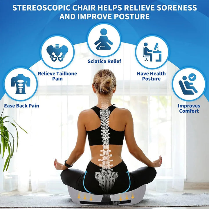 Lisslune | Adjustable Memory Foam Sit Bone Relief Seat Cushion