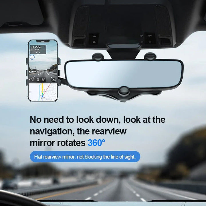 Lisslune | Multifunctional 360° Car Rearview Mirror Phone Holder