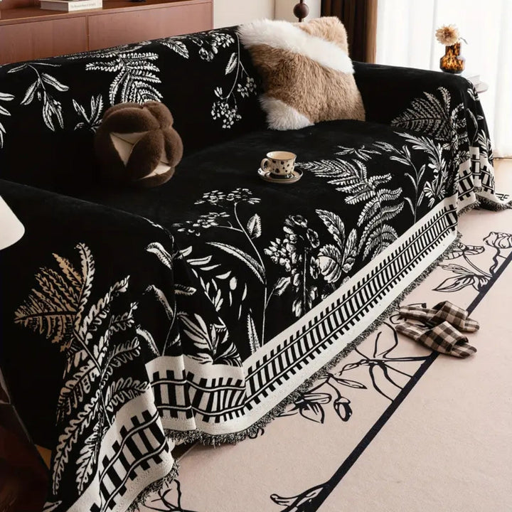Lisslune | Foliage Floral Chenille Sofa Cover