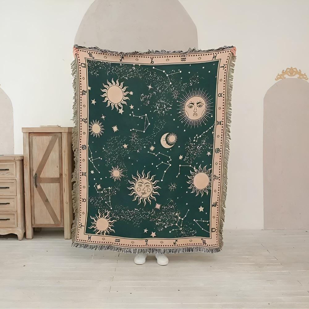 Lisslune | Sun Moon Stars Celestial Blanket