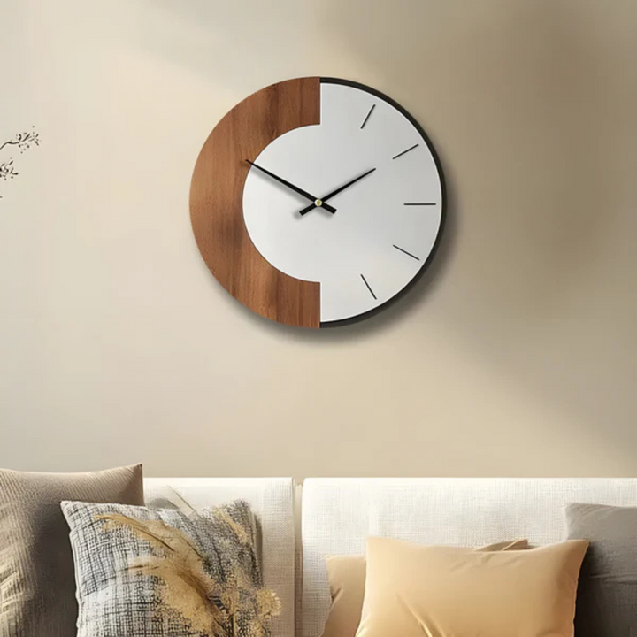 Lisslune | Oud – Large Wooden Wall Clock | Silent Modern Home Décor