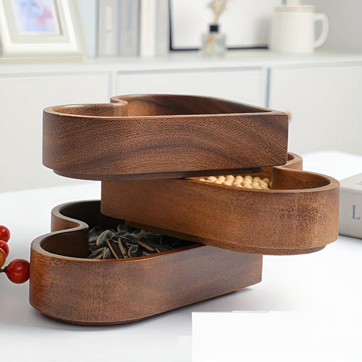 Lisslune | Heart-Shaped Wooden Snack Tray | 4 pcs