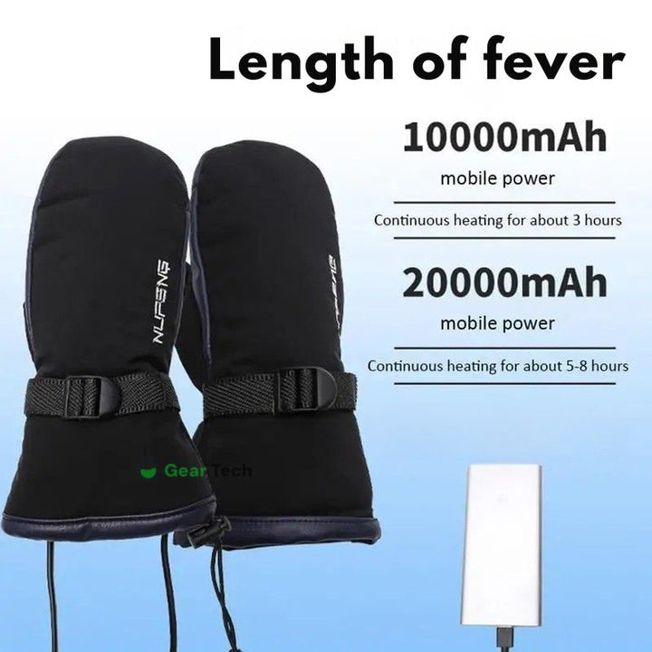 Lisslune | Electric Heating Hand Warmer Gloves | Dual-Sided Heating, Waterproof & USB Rechargeable for Skiing, Hiking, Mitten & Daily Use