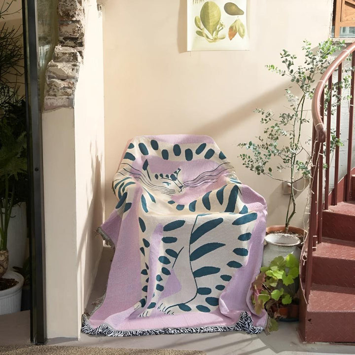 Lisslune | Artful She Tiger Throw Blanket