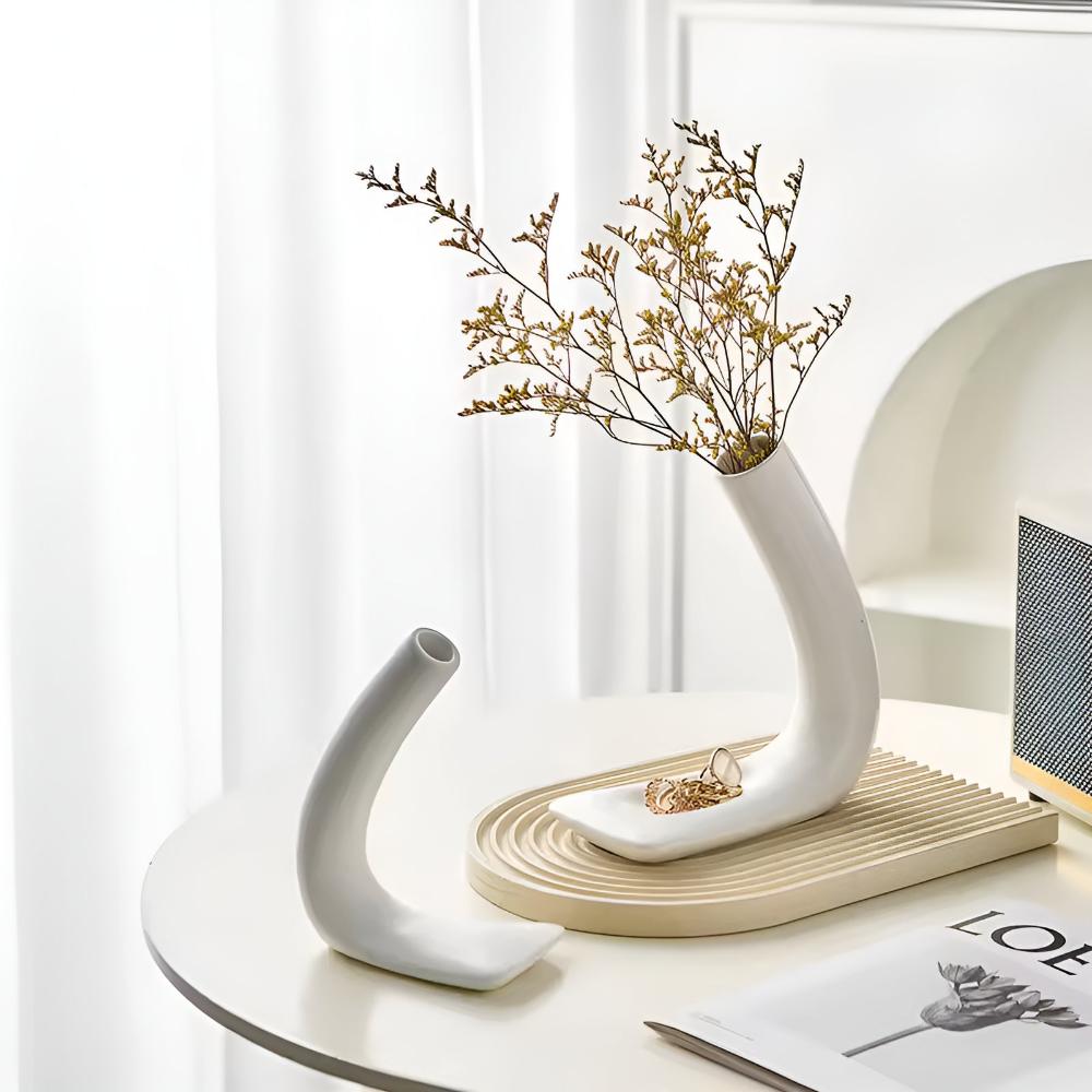 Lisslune | Graceful Arch Ceramic Vase Set