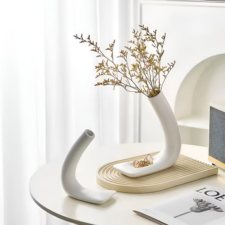 Lisslune | Graceful Arch Ceramic Vase Set
