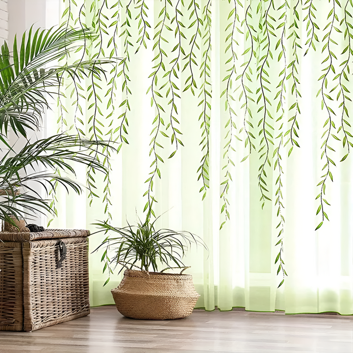 Lisslune | Willow Leaf Strip Window Curtains