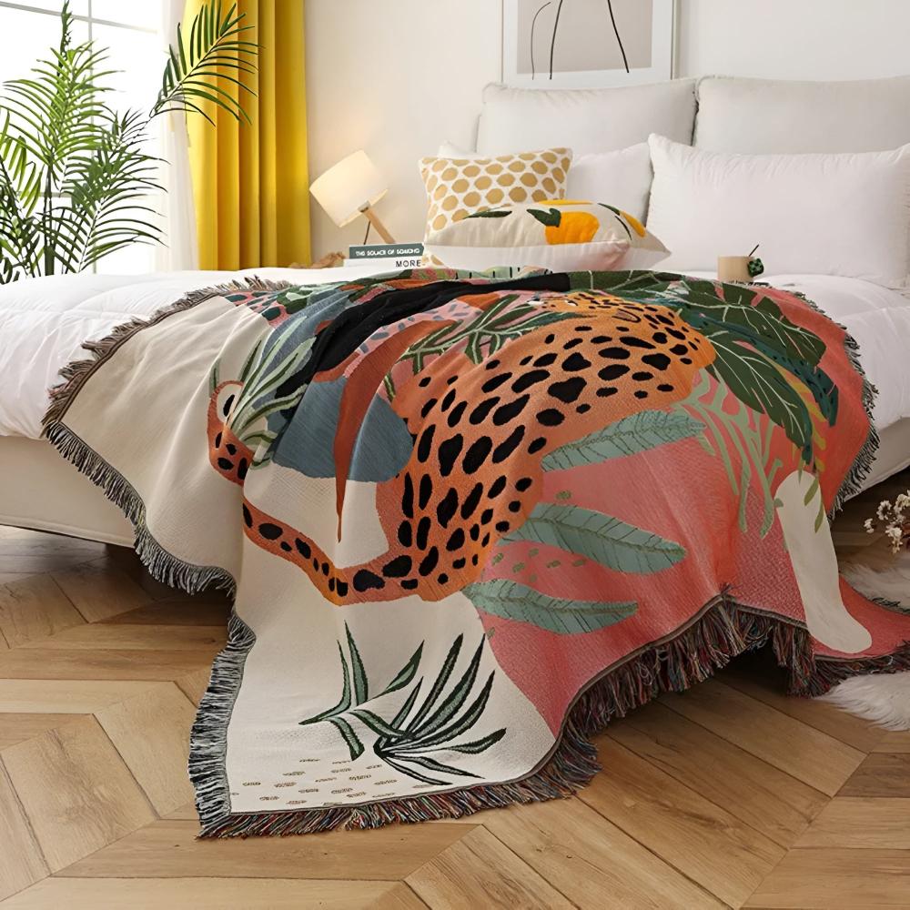 Lisslune | Jungle Leopard Patterned Throw Blanket