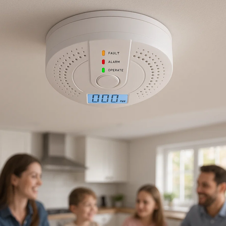 Lisslune | Carbon Monoxide Detector | Reliable Alarm Sensor with LCD Display for Home Safety