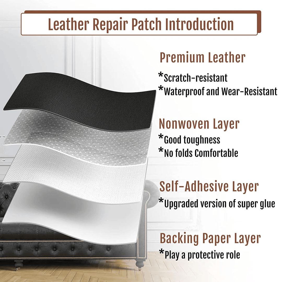 Lisslune | Jumbo XL Luxe Litchi Leather Repair Stickers - Stylish Solutions for Elegant Furniture Repairs