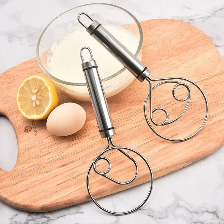 Lisslune | Robust Stainless Steel Danish Dough Whisk – Durable, Ergonomic Design for Versatile Baking & Cooking