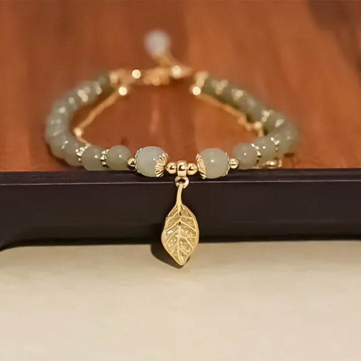 Lisslune | Hetian Jade Bracelet with Leaf
