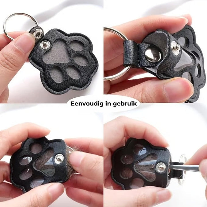 Lisslune | PawMemorie Keychain – Memorial Pendant with Paw Print and Inner Compartment