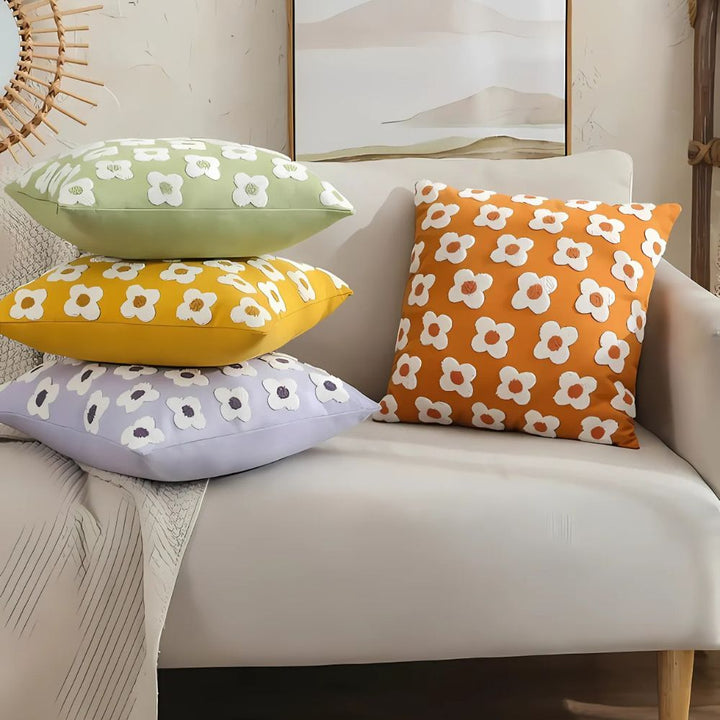 Lisslune | Lustrous Floral Embroidered Cushion Cover