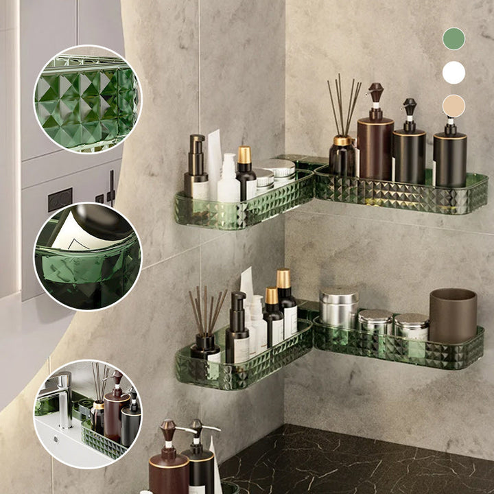Lisslune | Multifunctional, wall-mounted, rotatable U-shaped storage corner shelf