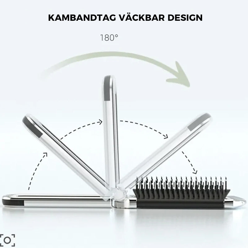 Lisslune | MirrorFlex Travel Mirror Hair Brush | Foldable & Compact | Practical Styling on the Go