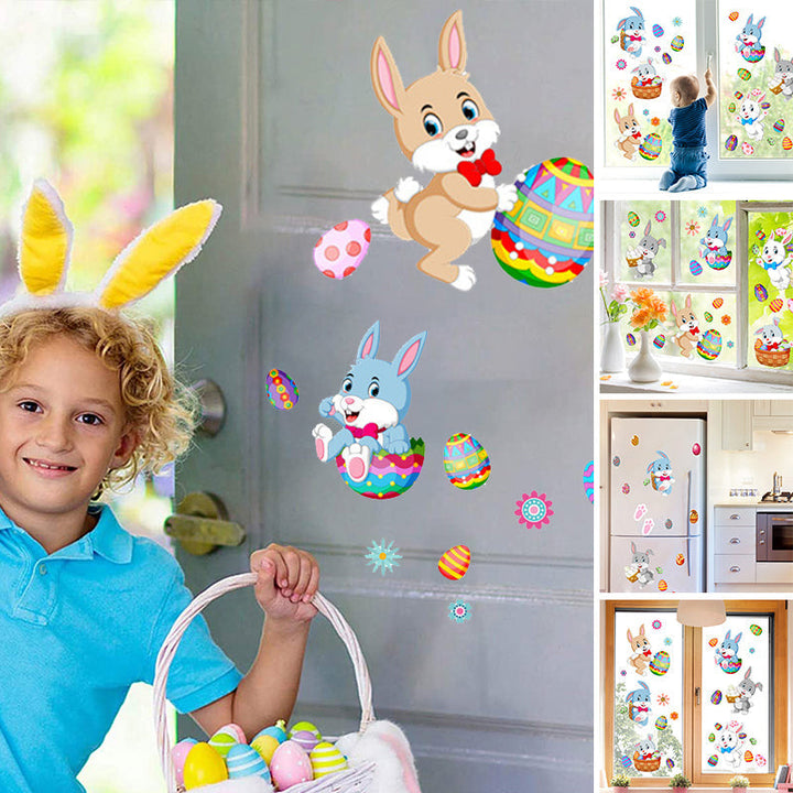 Lisslune | Easter Bunny Egg Wall Stickers, 2 Sheets