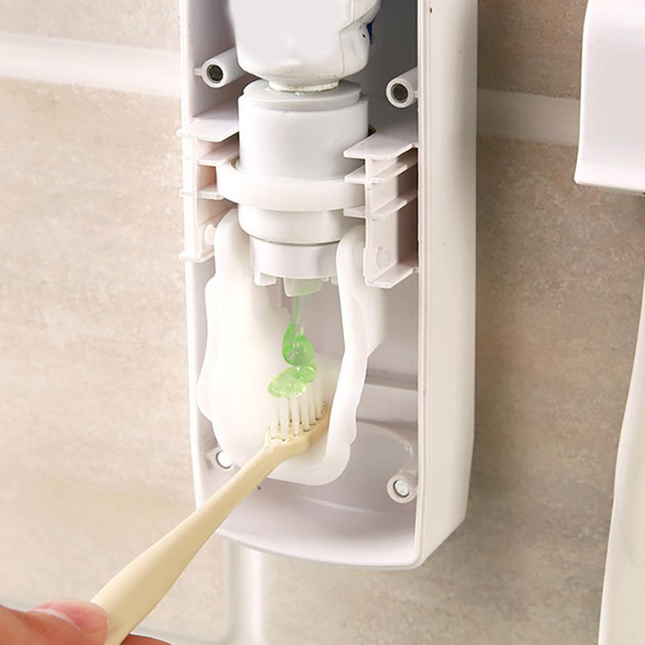 Lisslune | Automatic toothpaste dispenser and toothbrush holder set