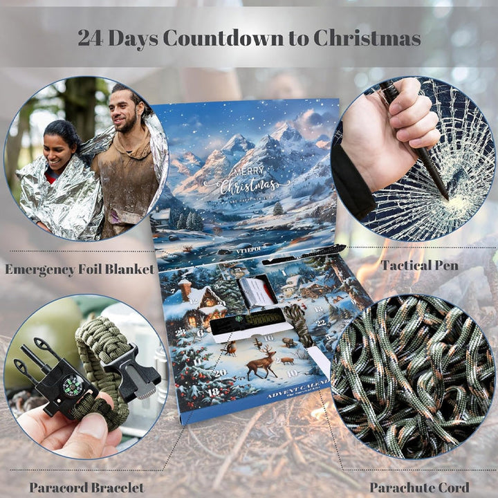 Lisslune | Survival Tools Advent Calendar for Adults Teens 24 Days Christmas Countdown