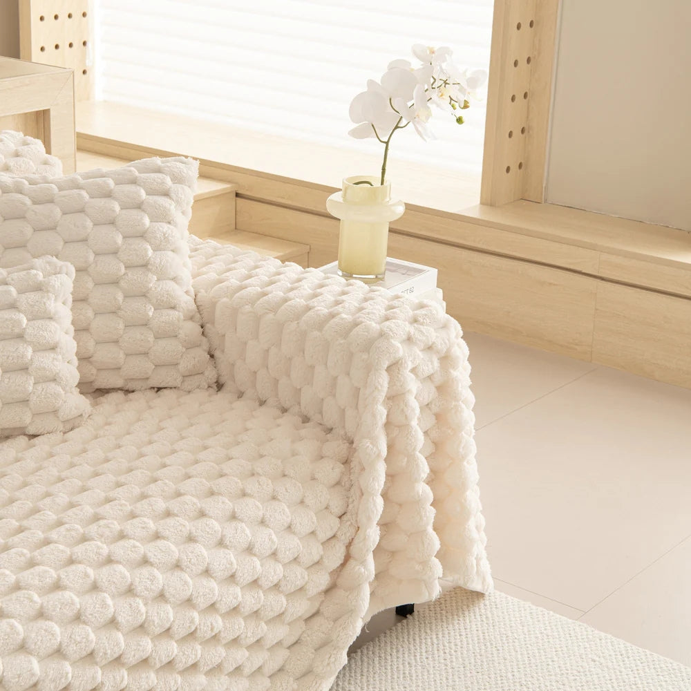 Lisslune | Tufted Rabbit Synthetic Sofa Cover