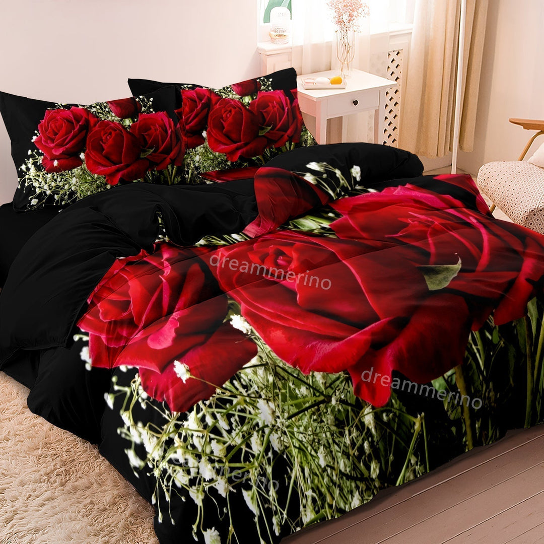 Lisslune | PetalWhispers - Romantic Rose Bed Linen