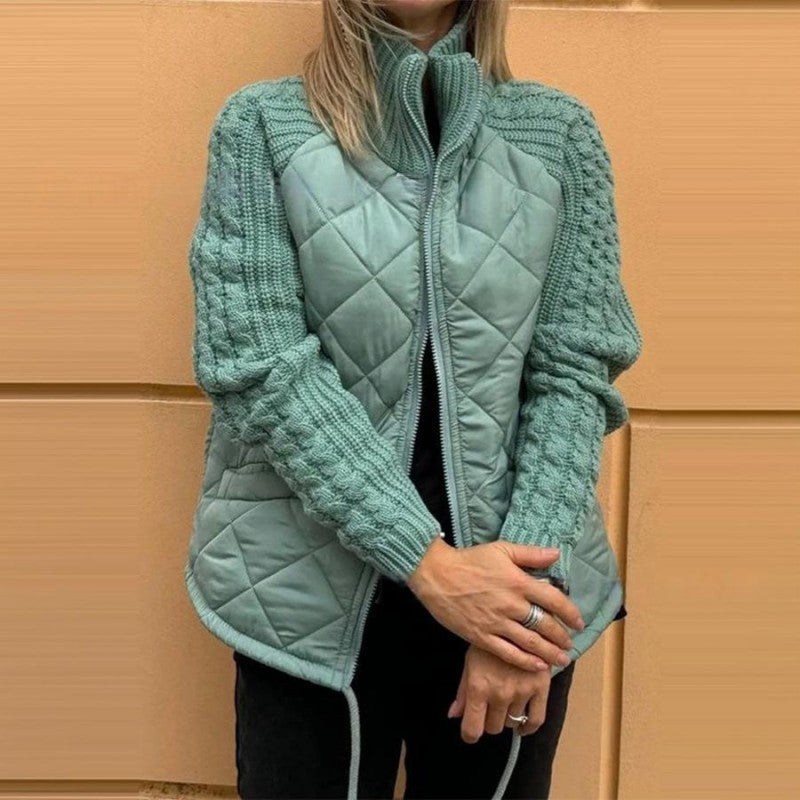 Lisslune | Solid Color High Collar Zipper Coat