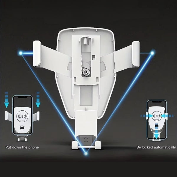 Lisslune | Wireless Car Charger & Phone Mount - Fast Charging Holder for iPhone 14 & All Smartphones