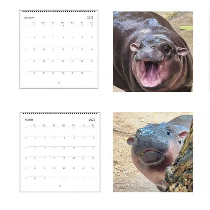 Lisslune | Moo Deng Calendar | Calendar 2025