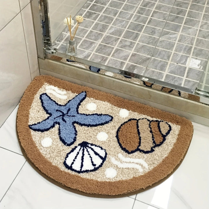 Lisslune | Fluffy Semicircle Non-Slip Bath Mat