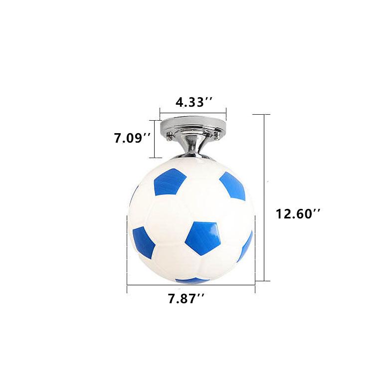 Lisslune | SportLume Creative Ceiling Light | Basketball & Football Design | Semi-Mount | Glass Lamp