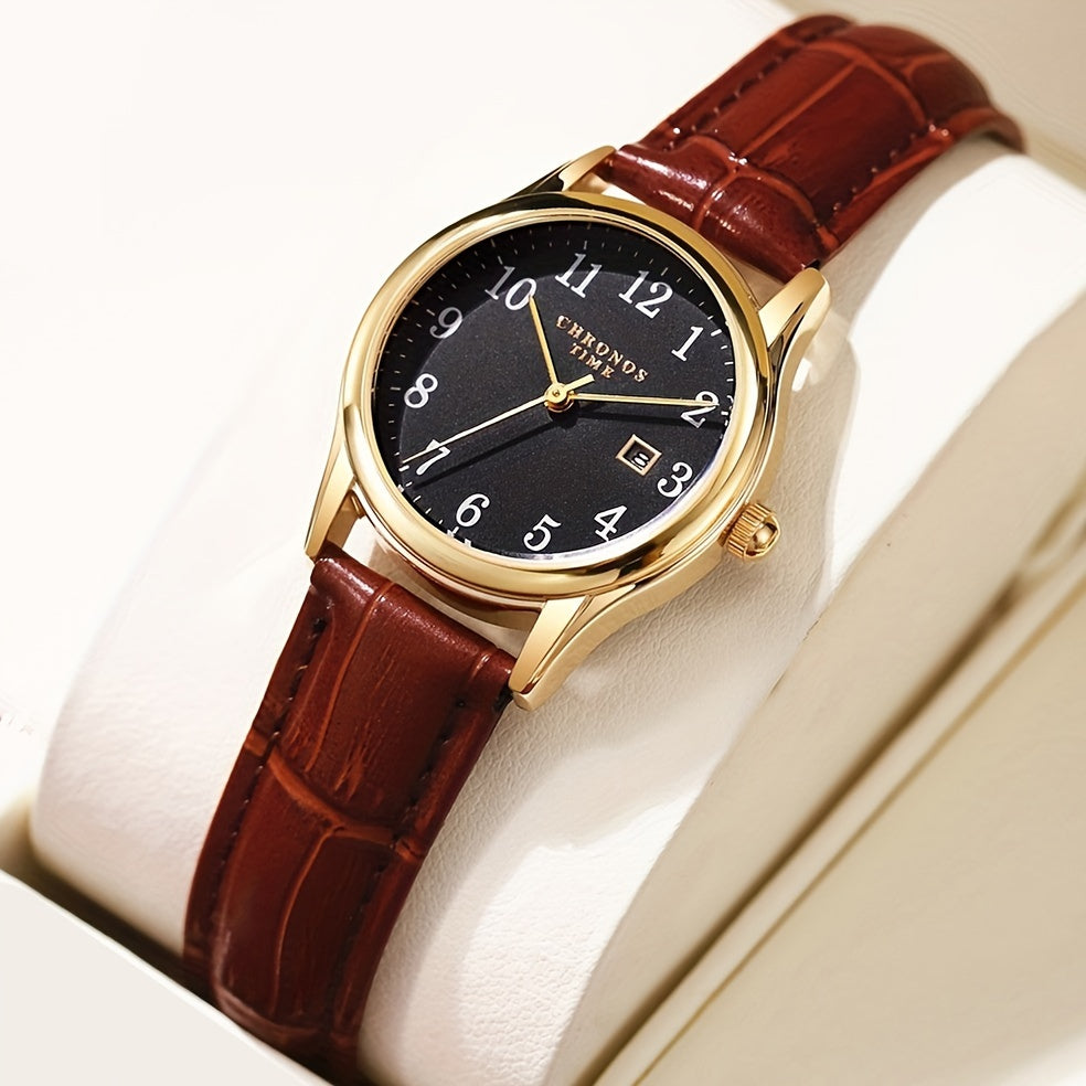Lisslune | Elegant Women’s Watch – Quartz Wristwatch with Synthetic Leather Strap | Perfect Gift for Her