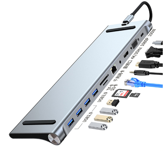 Lisslune | LapStation Pro – 11-in-1 USB-C Laptop Docking Station with HDMI, Ethernet & SD Card Ports