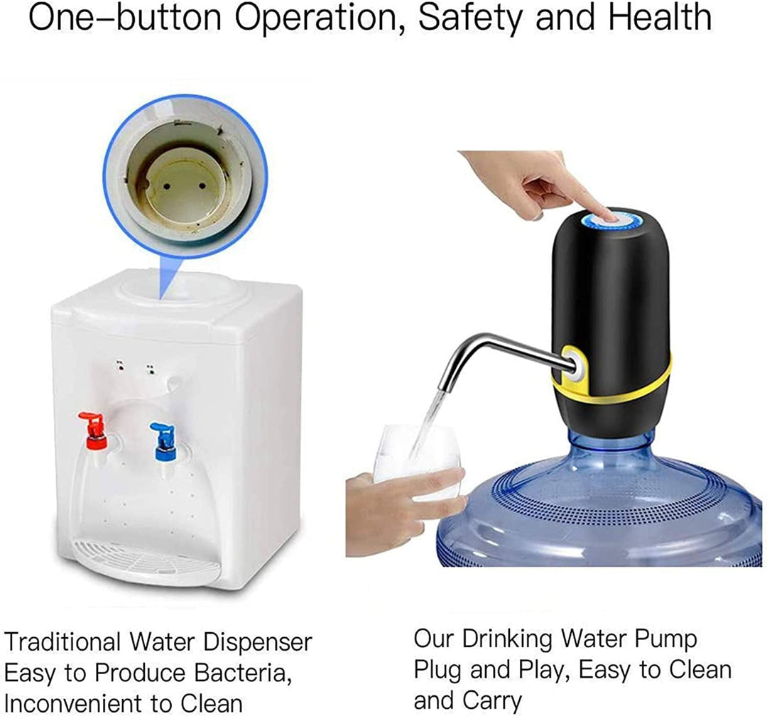 Lisslune | Water jug pump, electric water bottle pump, USB charging automatic drinking water pump for universal 3-5 gallon bottle, portable water dispenser for camping