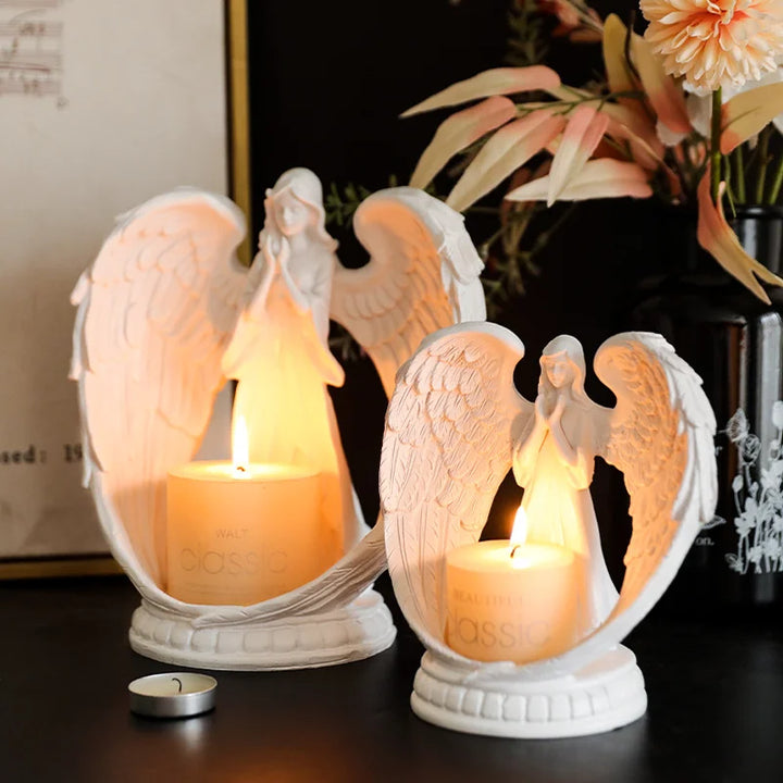 Lisslune | AngelAura elegant angel sculpture with candle holder – atmospheric decoration