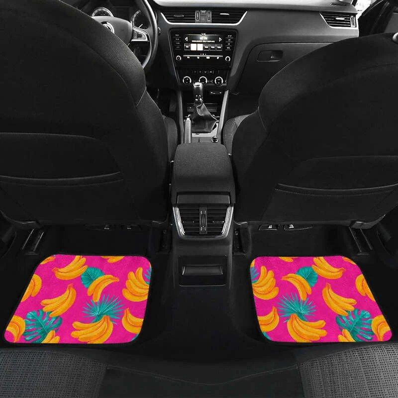Lisslune | Tropical Pink Banana Print Car Floor Mats