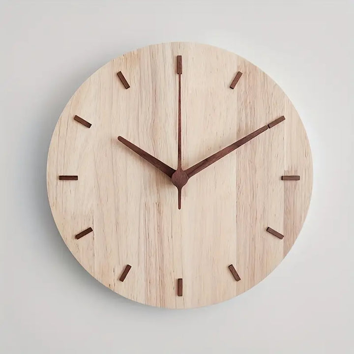 Lisslune | Stylish Walnut Wood Wall Clock – Minimalist Modern Design