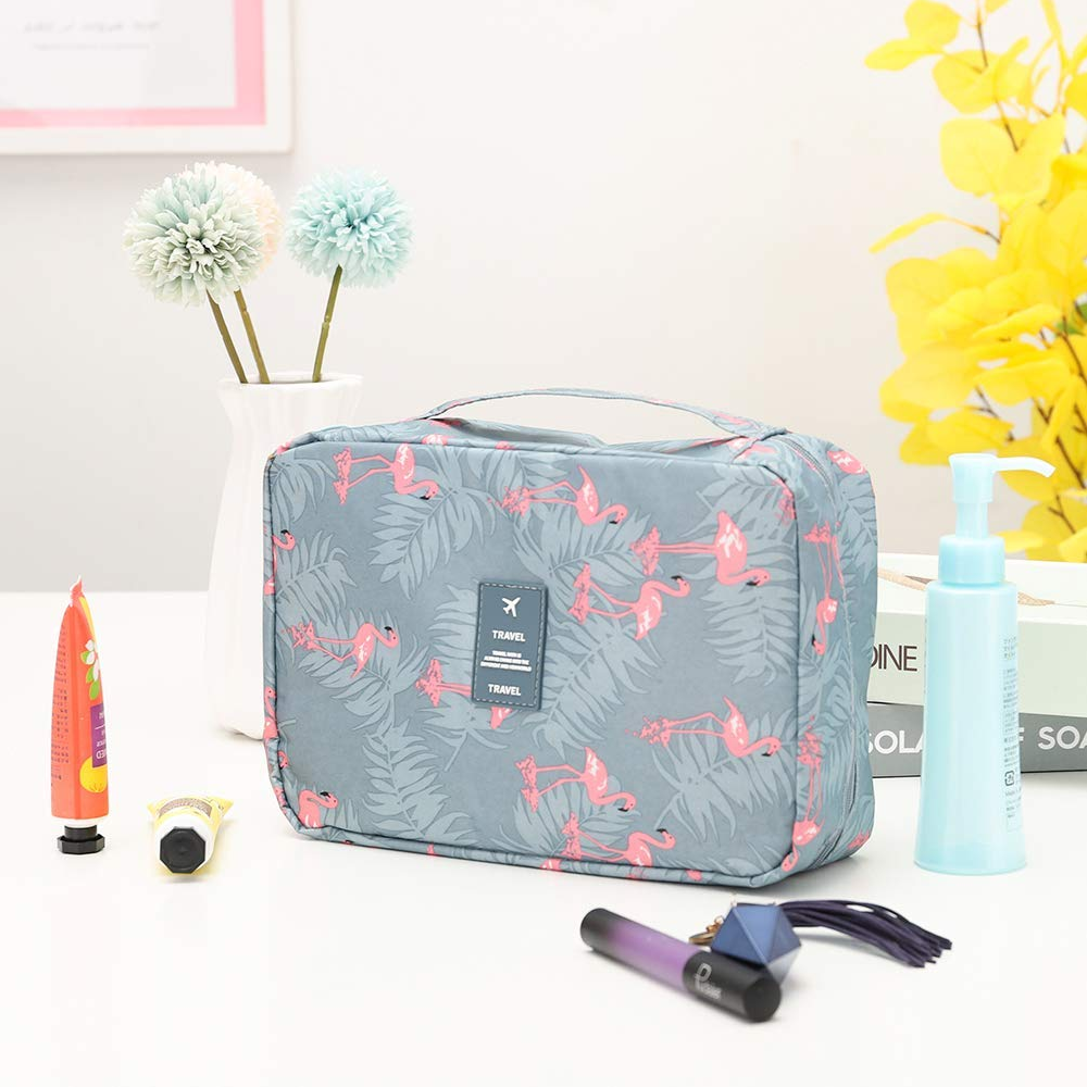 Lisslune | TravelEase – Water-repellent Cosmetic Bag with Hook and Compartments | Travel Toiletry Bag