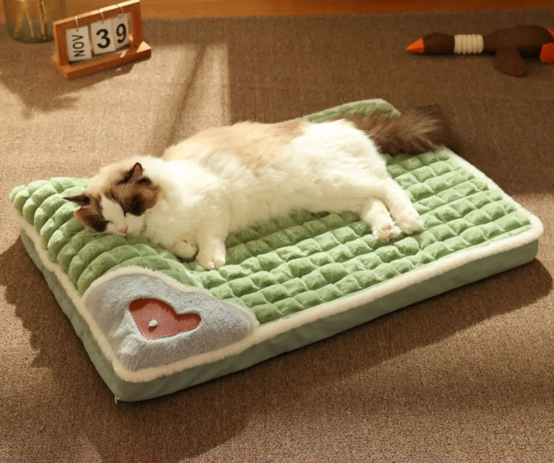 Lisslune | Cozy MADDEN Luxe Check Dog Bed for Small to Medium Dogs and Cats - Removable, Washable Plush Bed