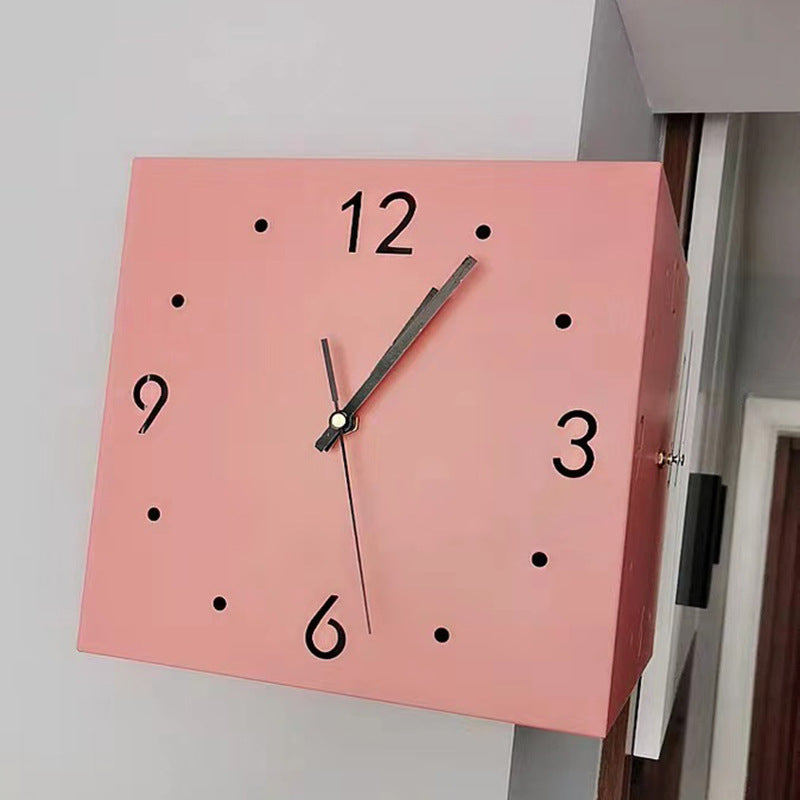 Lisslune | New living room corner double-sided luminous creative clock wall lamp