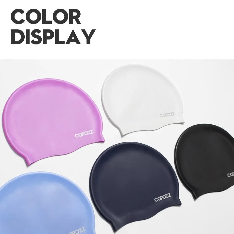 Lisslune | Waterproof silicone swim cap for long hair with ear protection