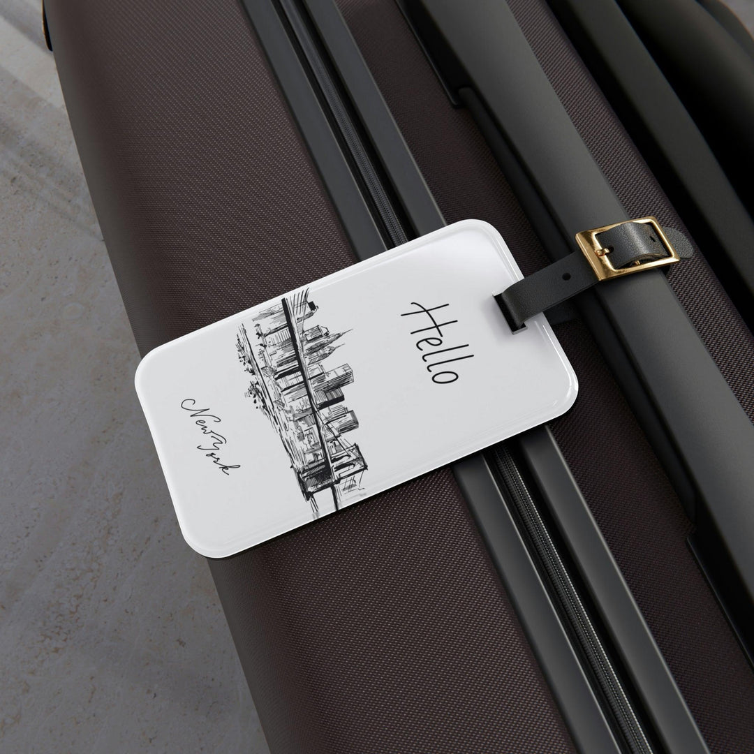 Lisslune | Elegant Adjustable Acrylic Luggage Tag Duo with Premium Leather Straps