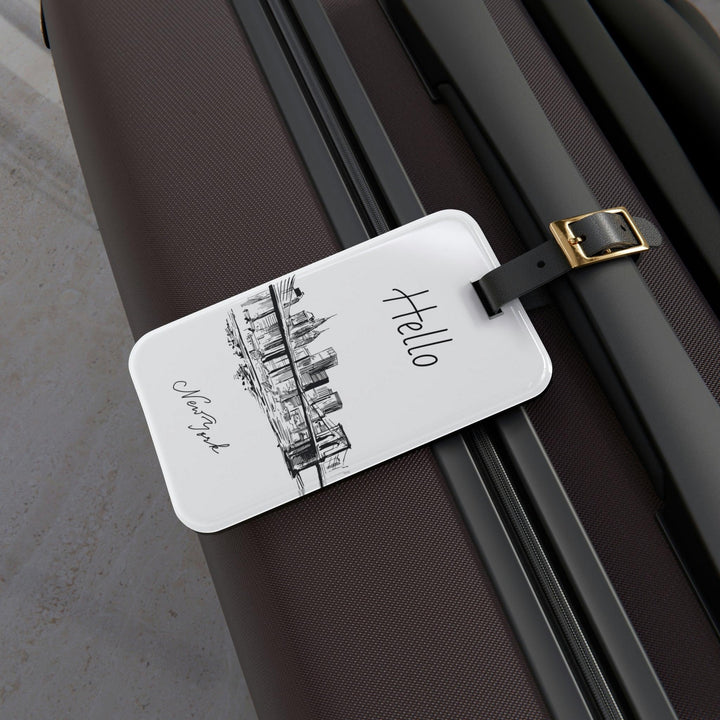Lisslune | Elegant Adjustable Acrylic Luggage Tag Duo with Premium Leather Straps