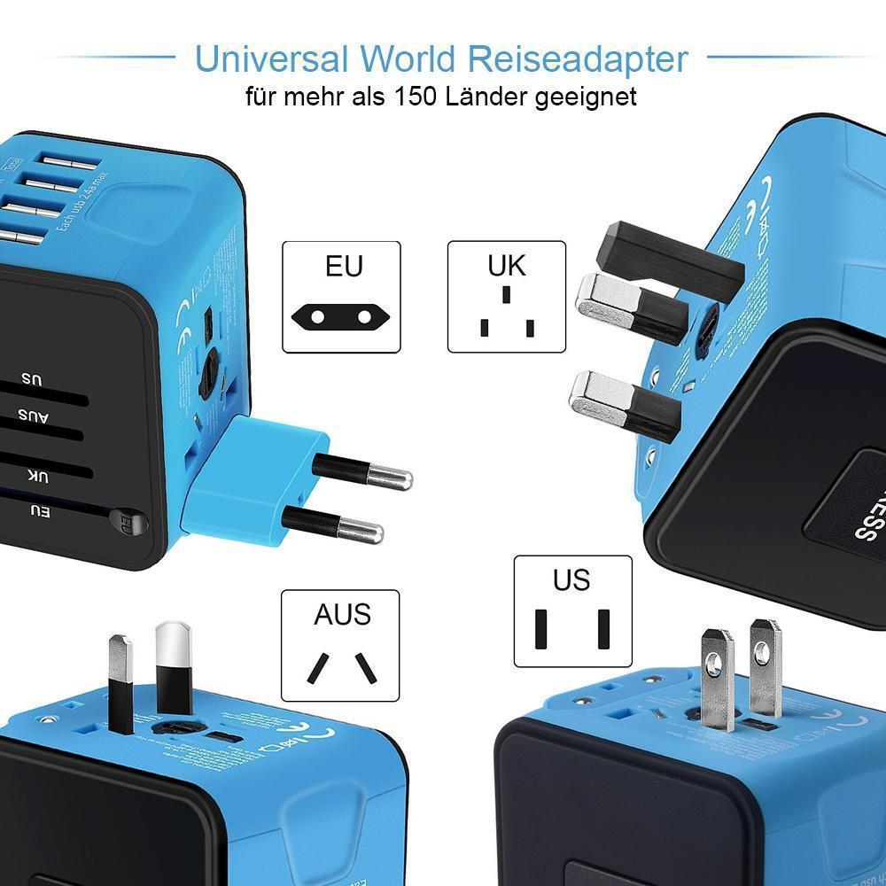 Lisslune | Bequee Universal World Plug Travel Adapter, blue