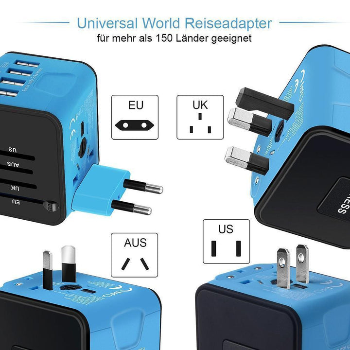 Lisslune | Bequee Universal World Plug Travel Adapter, blue