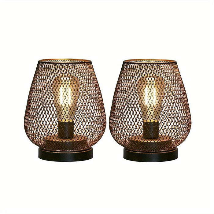 Lisslune | AuroraMesh Table Lamp Set – Industrial Style with Warm Ambient Lighting